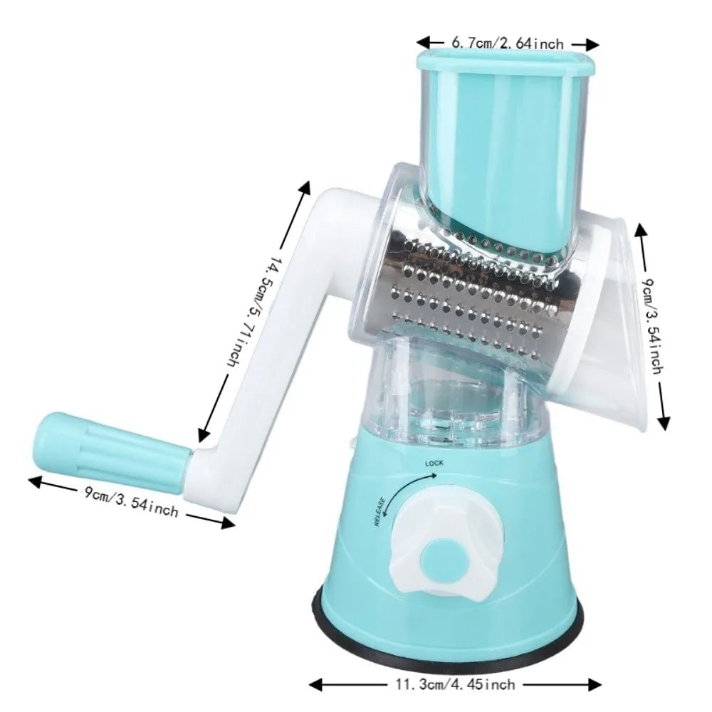 3-in-1 Rotary Cheese Grater & Vegetable Slicer