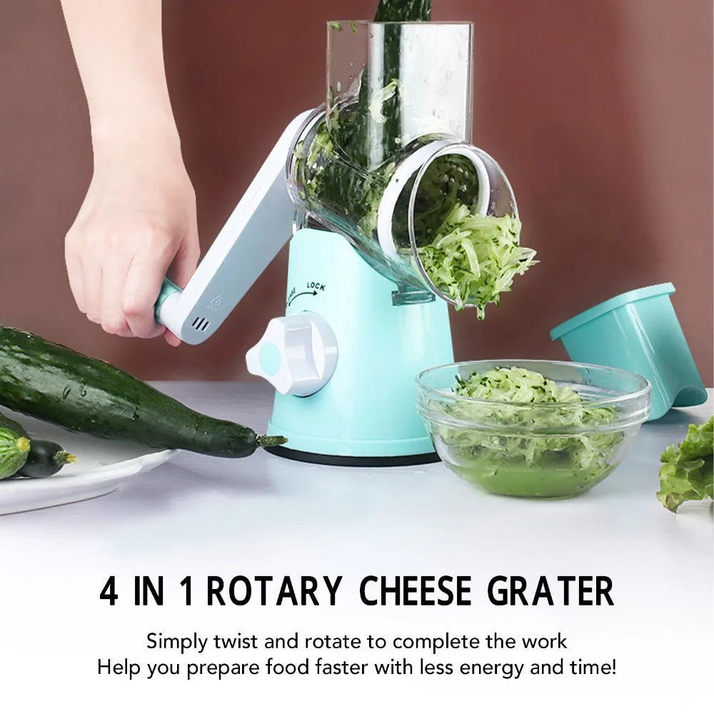 3-in-1 Rotary Cheese Grater & Vegetable Slicer