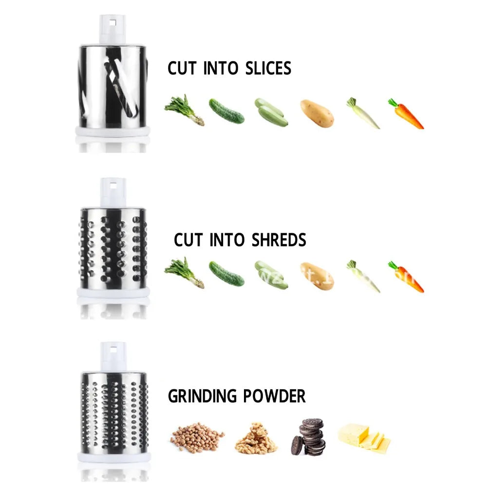 3-in-1 Rotary Cheese Grater & Vegetable Slicer