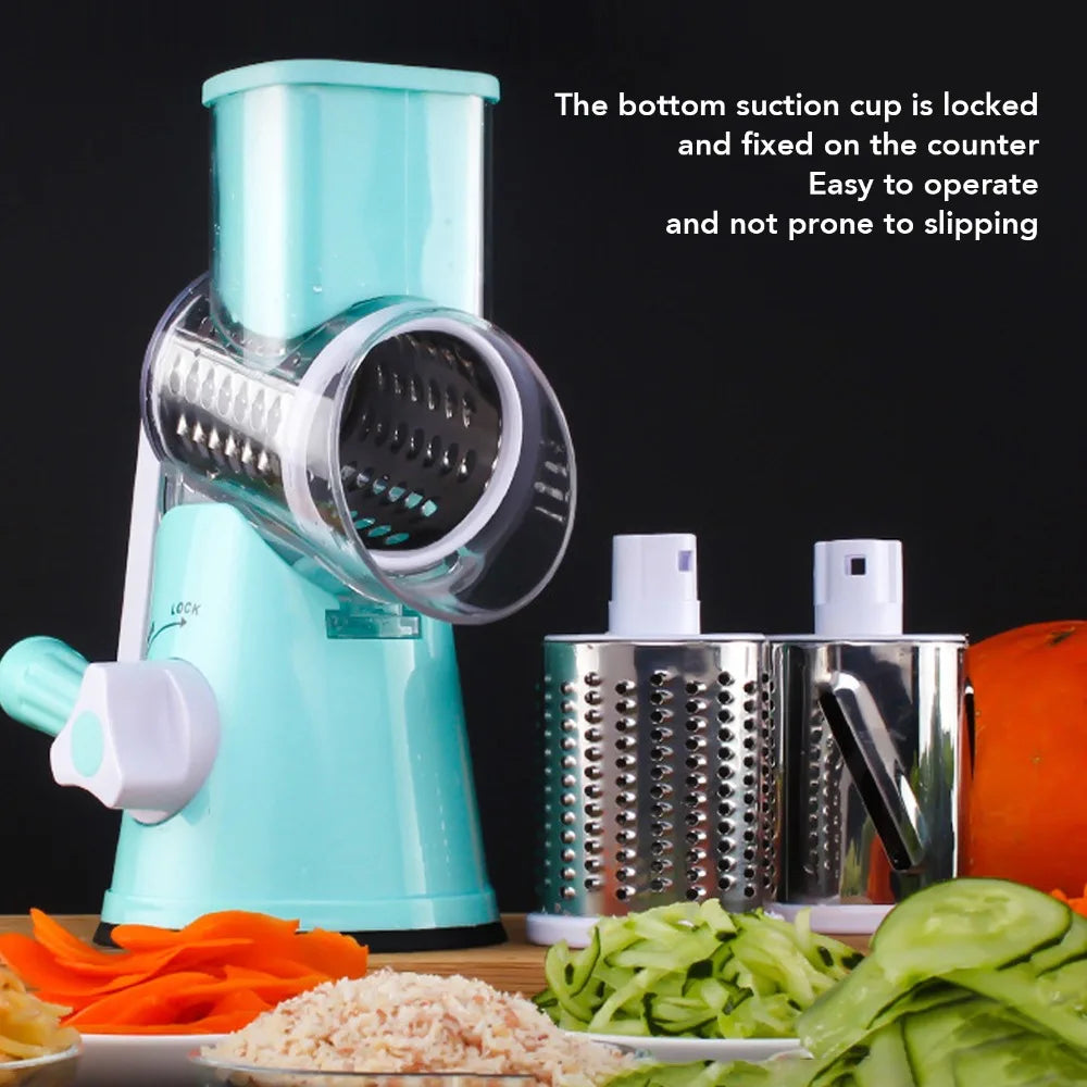 3-in-1 Rotary Cheese Grater & Vegetable Slicer