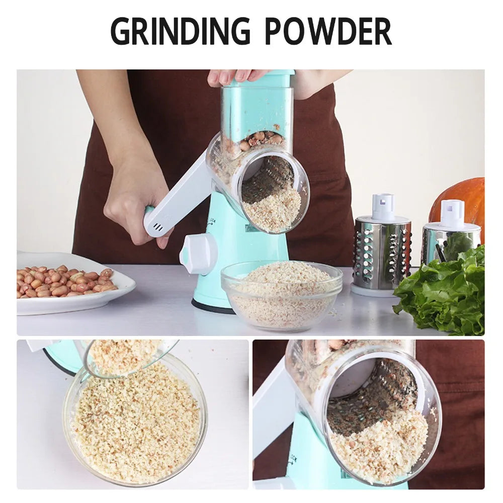 3-in-1 Rotary Cheese Grater & Vegetable Slicer