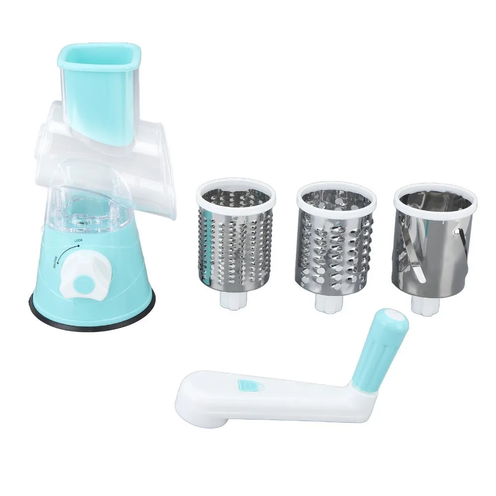 3-in-1 Rotary Cheese Grater & Vegetable Slicer