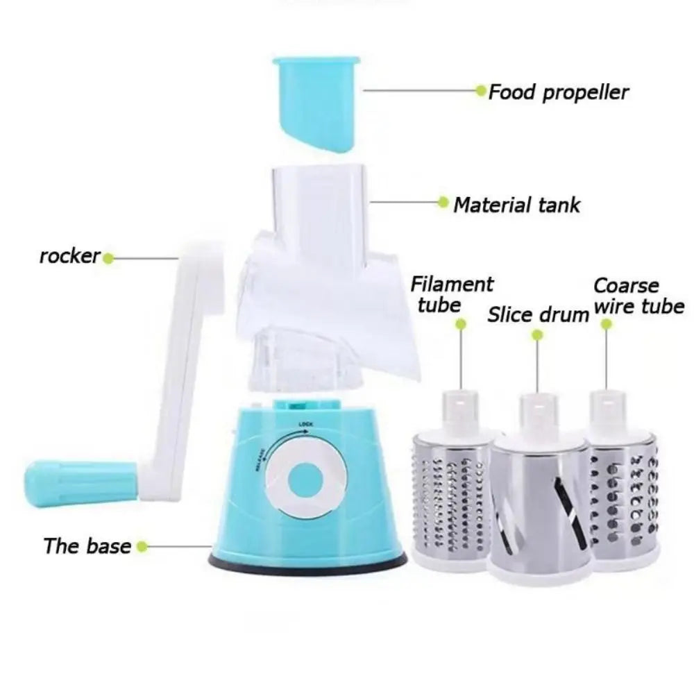 3-in-1 Rotary Cheese Grater & Vegetable Slicer